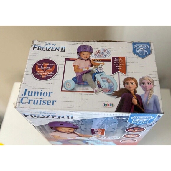 Disney Frozen II 2 Fly Wheels 10" Junior Cruiser Ride On Tricycle Sounds - Picture 3 of 11